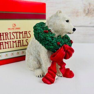 Silver Deer Tom Rubel Christmas Animals White Polar Bear Figurine